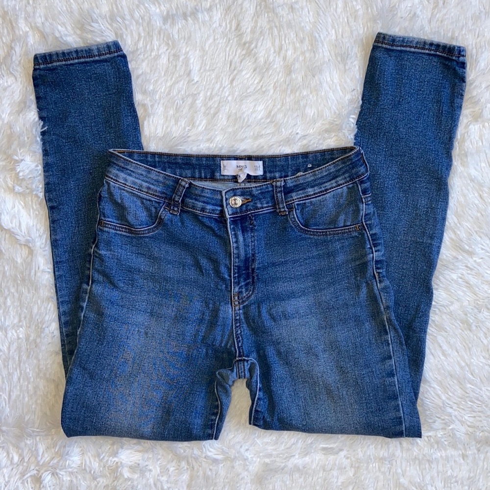 Mango Denim Jane Stretch Skinny Blue Jeans Size